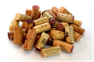 Recycled Corks with Red and White Stains