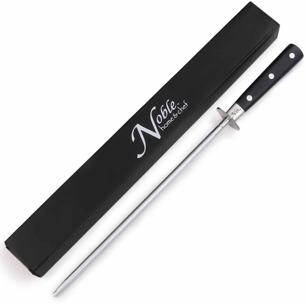 12 Inch Steel Round Knife Sharpener With Plastic Black Handle For  Sharpening Knives (Black)