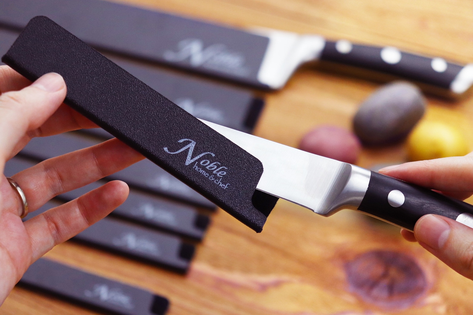 5-Piece Universal Knife Guards are Felt Lined, More Durable, BPA-Free,  Gentle on Blades, and Long-Lasting. Noble Home & Chef Knives Covers Are  Non-Toxic and Abrasion Resistant! (Knives Not Included) 